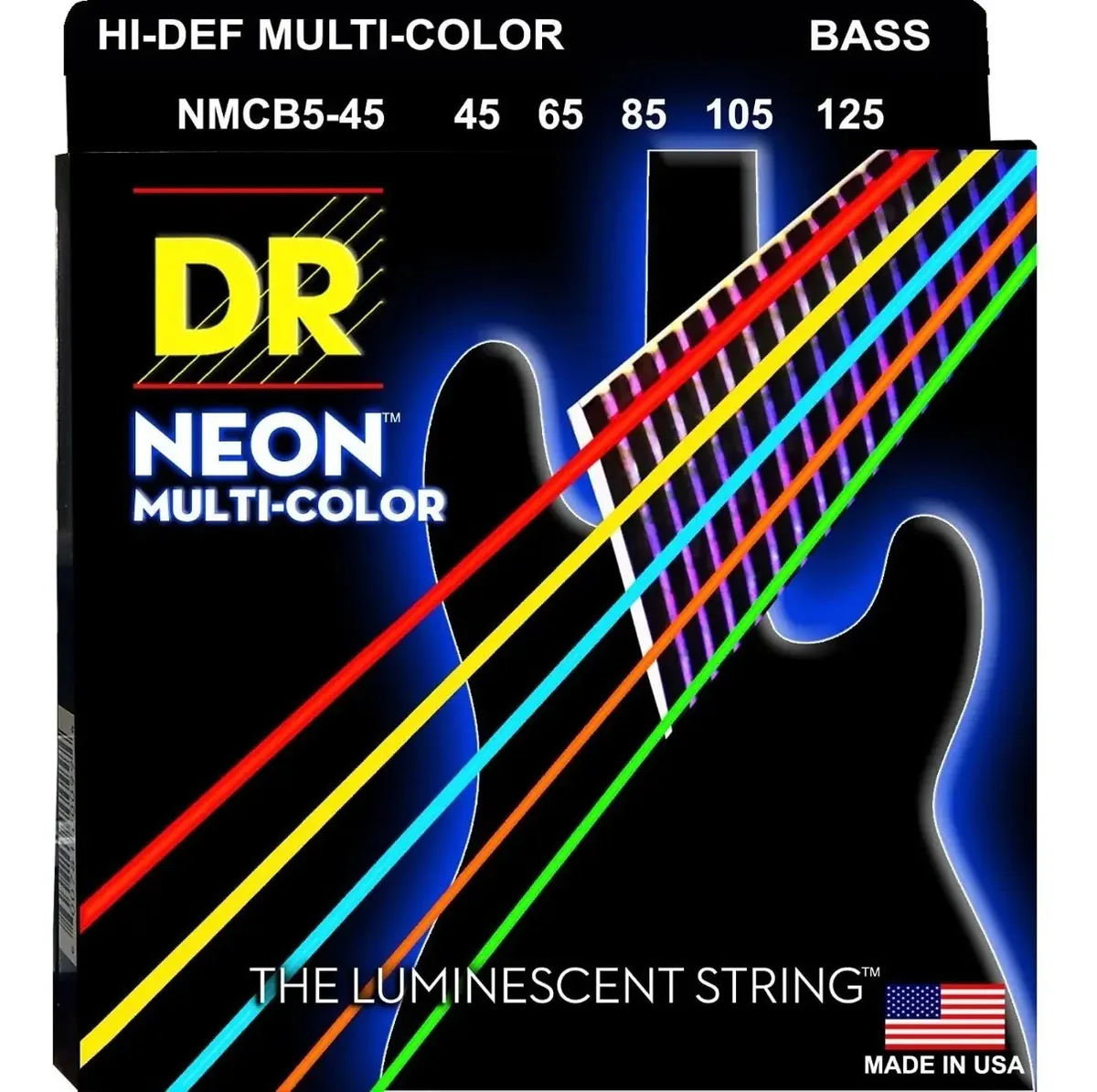 Cordas de baixo elétrico Dr Neon de 5 cordas!