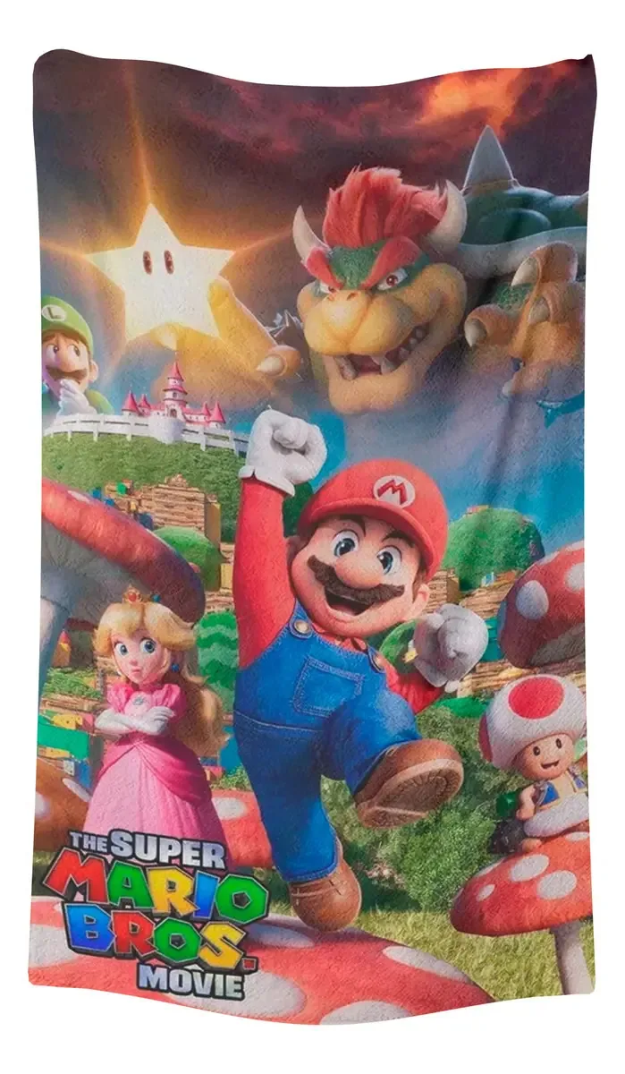 Toalha de banho de microfibra Mario Bros Gamer Super Mario Movie Design