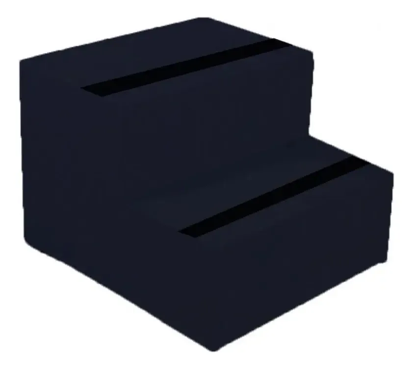 Escada Auxiliar Com 2 Degraus Antiderrapante Em Mdf - Preto