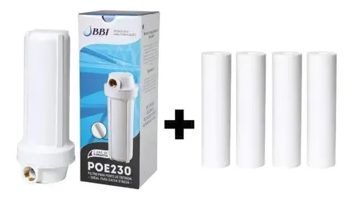 Filtro Água Caixa D'Água BBI Filtração F230POE + 4 Refis POE Entrada