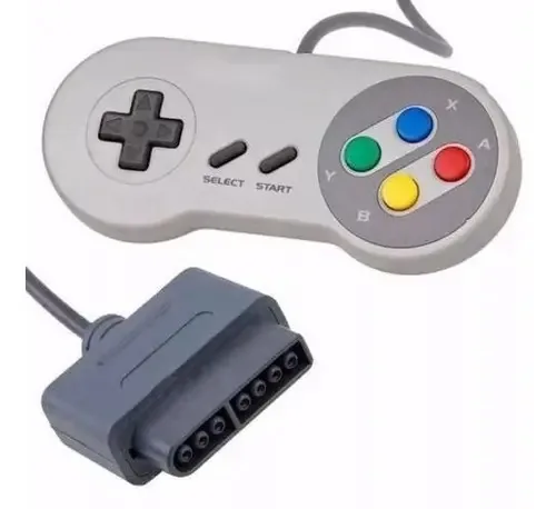 Controle Joystick Nintendo Super Nintendo Snes para Nintendo, Cinza Claro