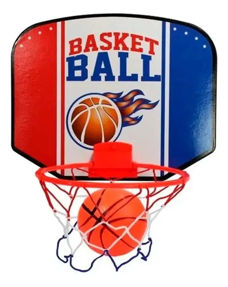 Cesta De Basquete Infantil Com Aro E Bola 30 X25 Cm