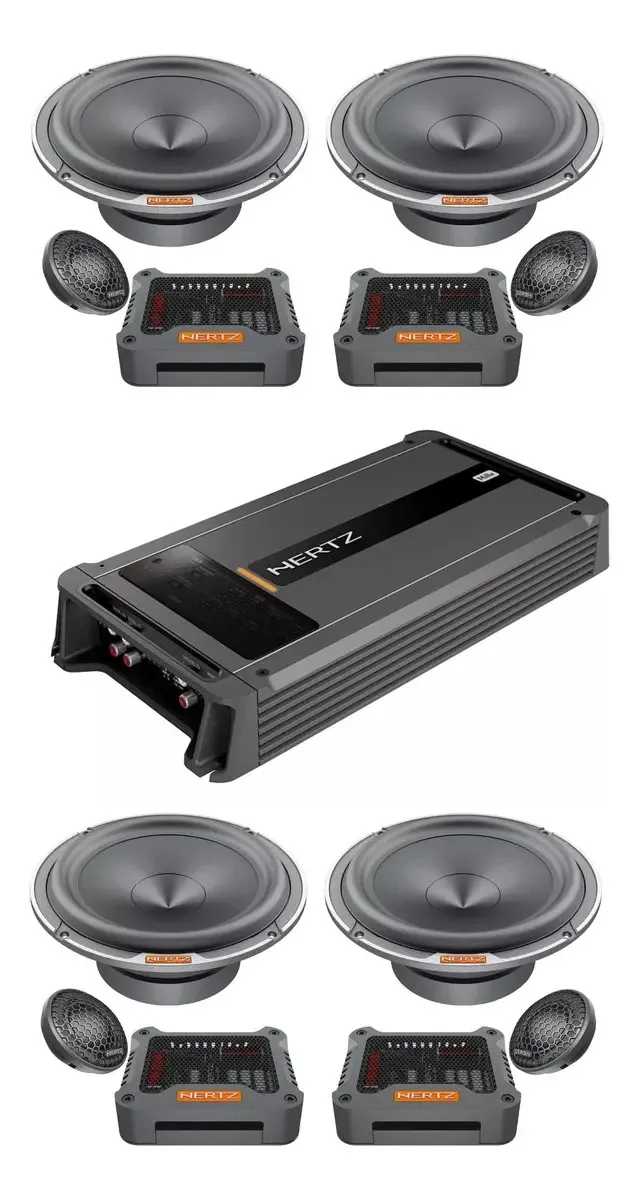 Combo Som Carro Hertz 2 Vias Módulo Alto Falante