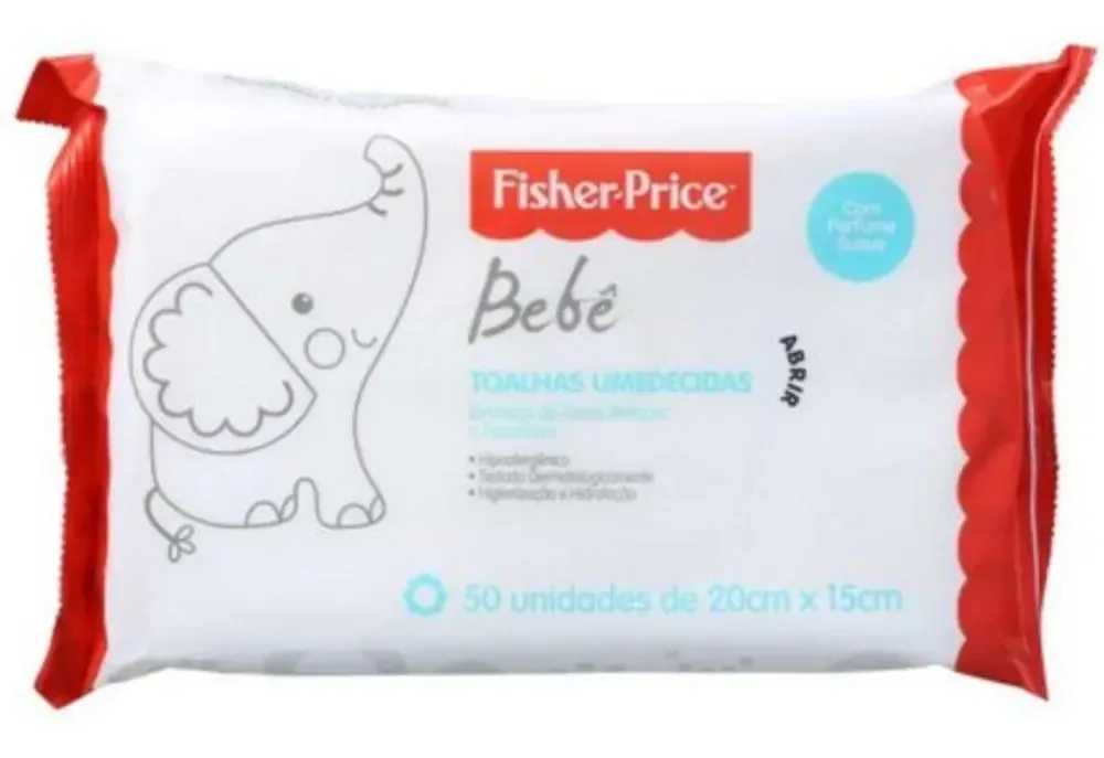 10 Toalhas Umedecidas Bebê Perfume Suave Fisher Price