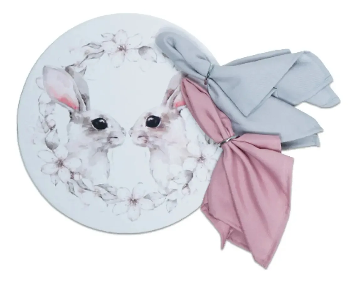Kit 4 Jogos Mesa Completos Casal Coelhos Páscoa