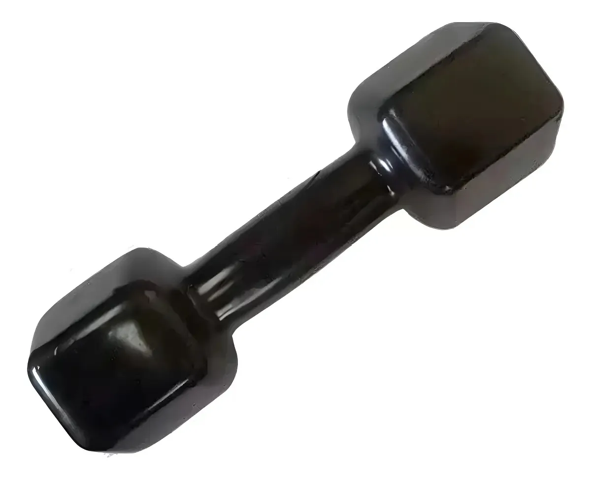 Peso Halter Sextavado Emborrachado 8kg Musculação Fitness Cor Preto