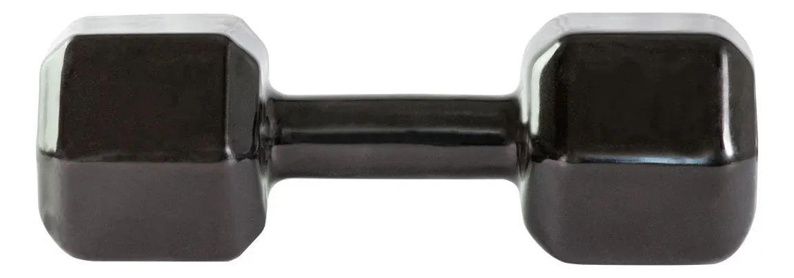 Halter Sextavado Emborrachado Academia Fitness 26kg Preto