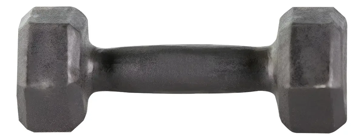 Peso Halter Sextavado Pintado 9kg Musculação Fitness Cor Preto