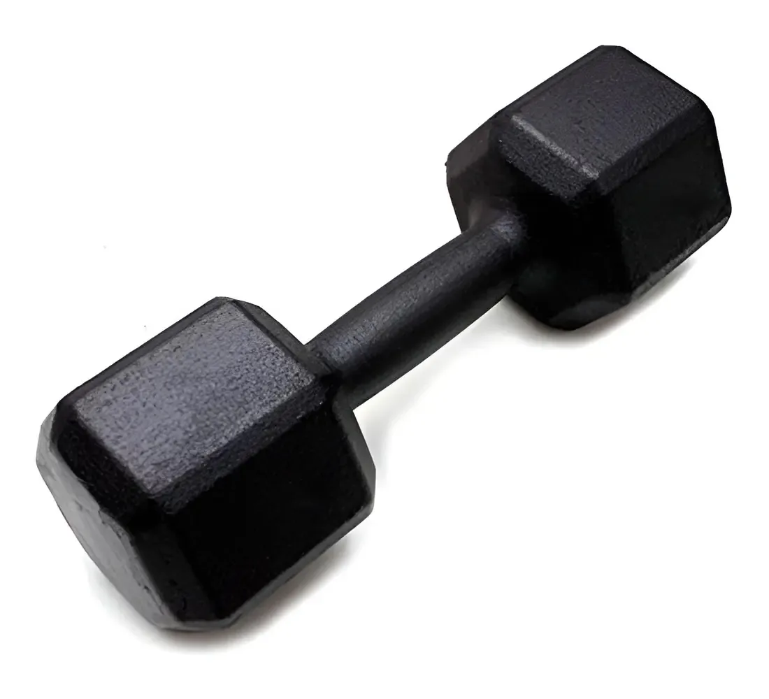 Halter Sextavado Pintado Musculação Academia Fitness 24kg Cor Preto