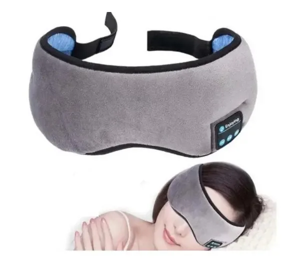 Máscara De Dormir Bluetooth Wireless Music Goggles Microfone Cor Cinza