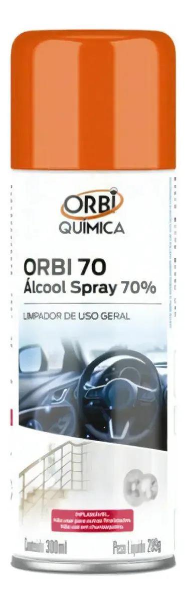 Álcool Em Spray Orbi 300ml Antisséptico Higienizante Fragrância Neutra