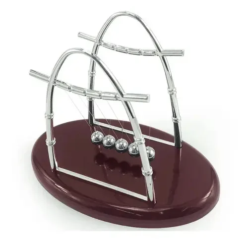 Pêndulo de Newton Balance Balls Oval Metal Decoração Mesa Escritório