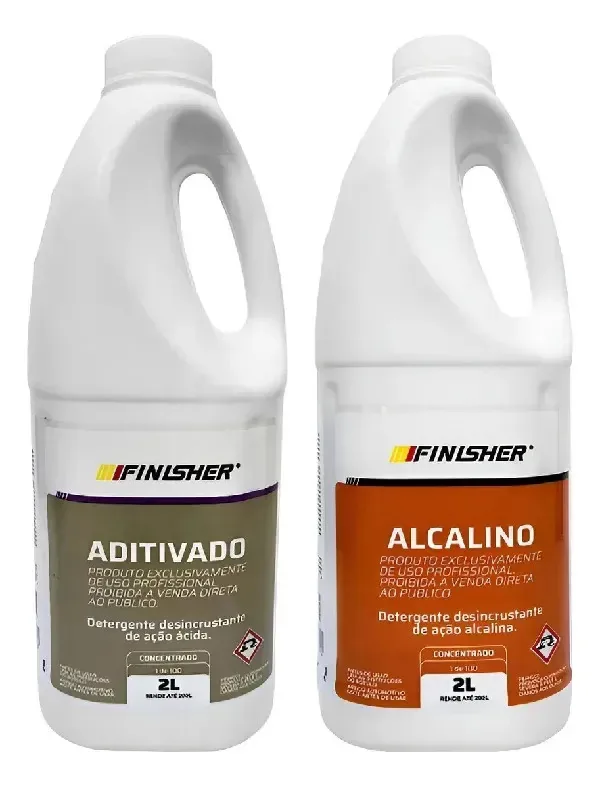 Kit Aditivado E Alcalino Detergente Desincrustante Finisher