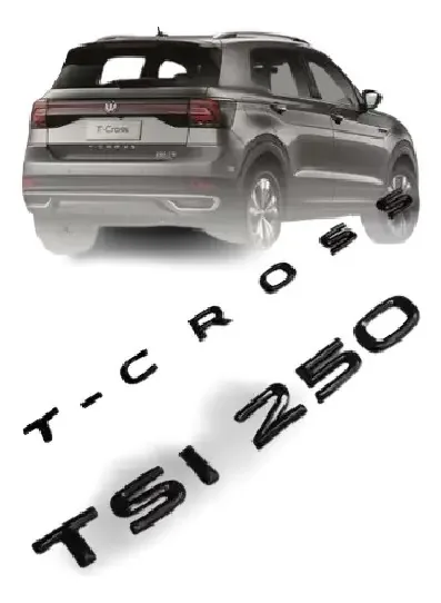 Acessório Emblemas T-cross 250 Tsi Preto Vw T-cross Highlin