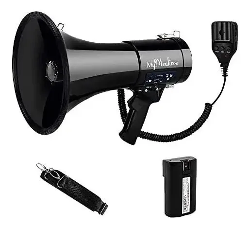 Megafone Mymealivos com alto-falante Bullhorn Siren de 50 watts