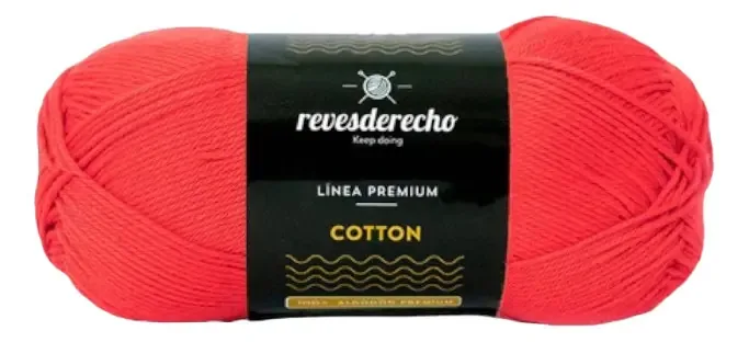 Pacote de 3 algodões/algodão premium com encosto direito 100 grs Cor Fire Red 0078