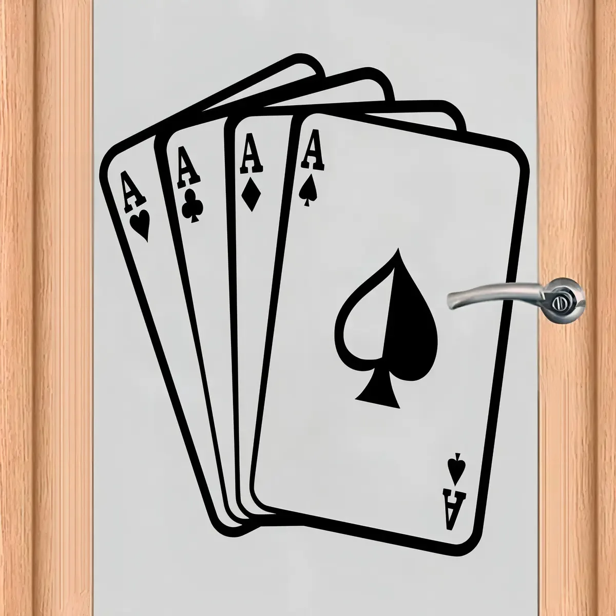 Adesivos de parede de vinil Silhouette Aces Poker, cor preta