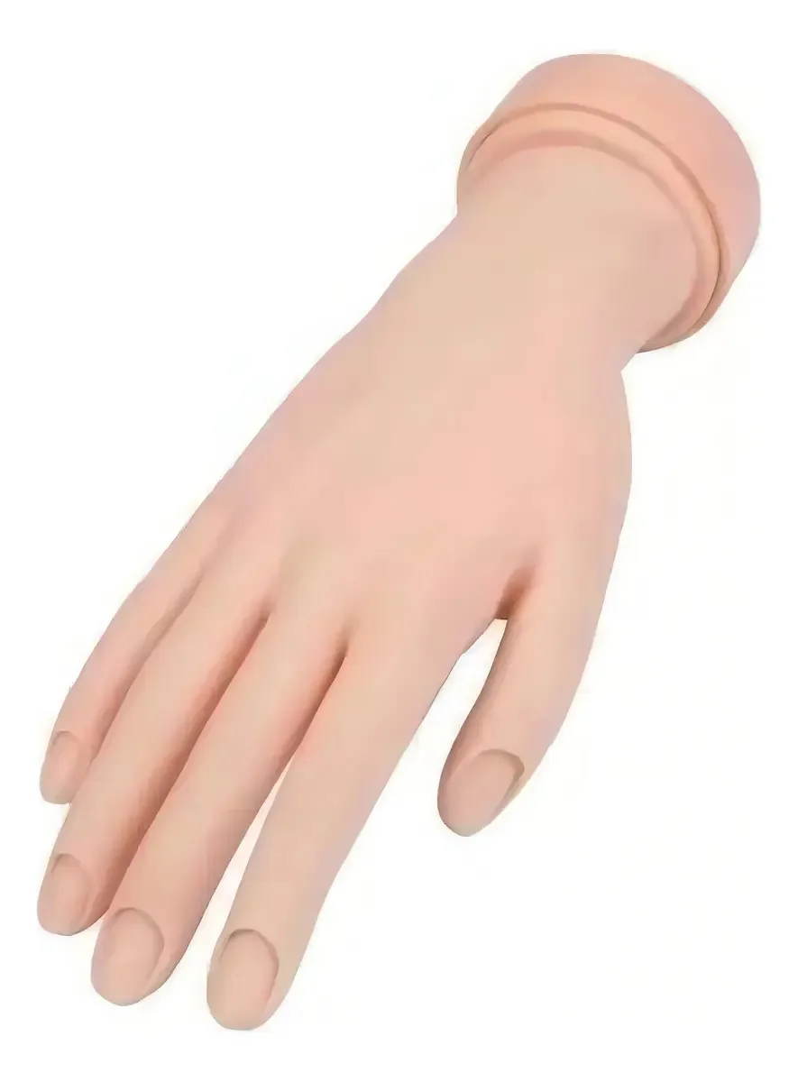 Mão Postiça Silicone Para Treino Manicure Unhas Gel MaisDivas 15cm