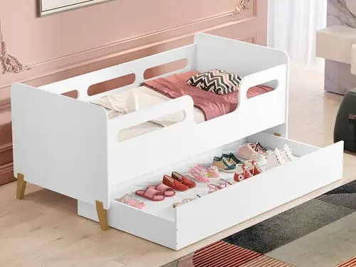 Cama Infantil Cecilia Com Sapateira Branco