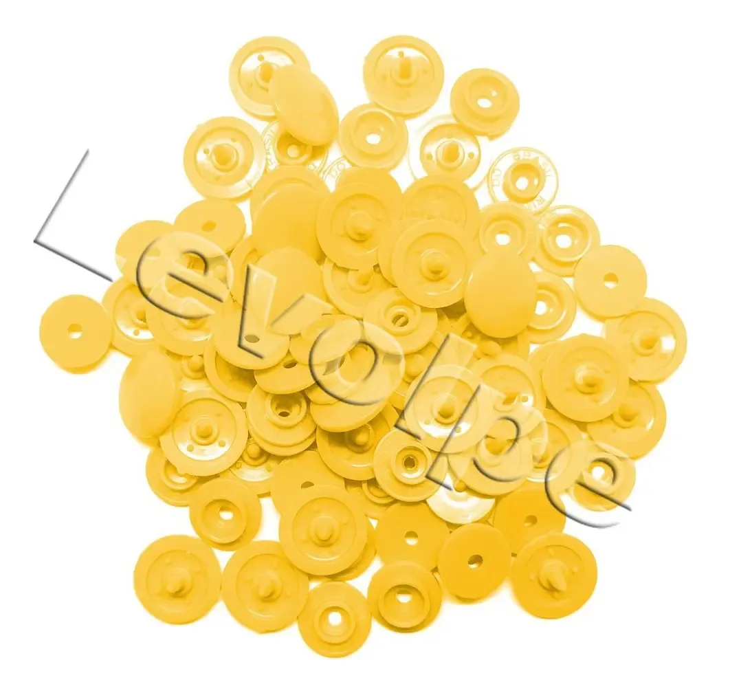 Botões De Pressão Ritas Nº12 Plástico Pacote 50 Unidades Cor Amarelo