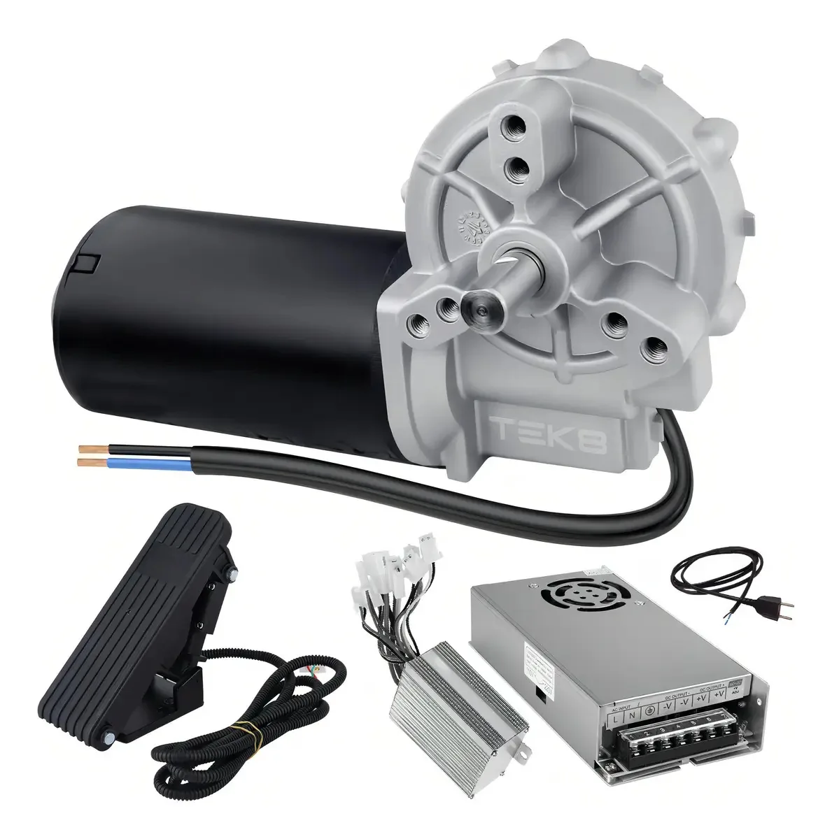Motoredutor TEK8 12V DC 30 RPM Coroa Indústria Automação Esteiras