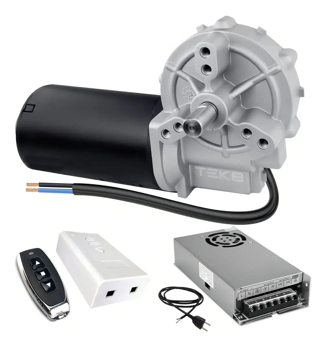 Motor Dc 24v Com Caixa Redução 30 Rpm Fonte Controle Remoto