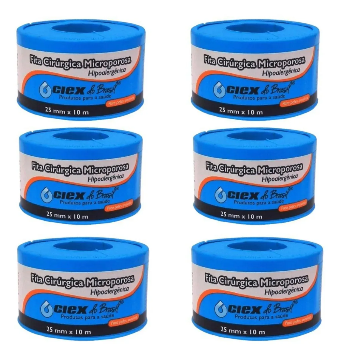 Fita Microporosa 25x10 Kit 6 Unidades