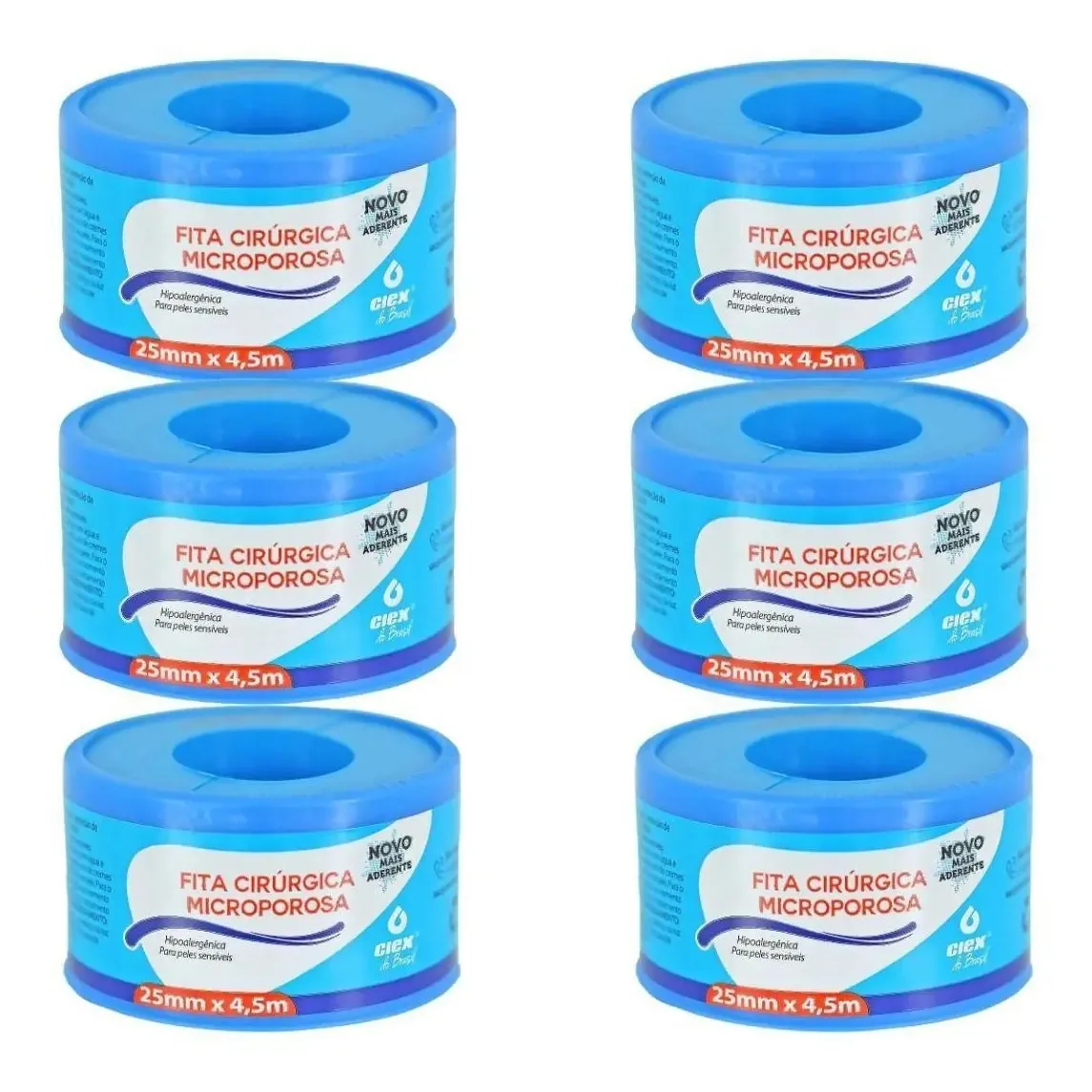 Fita Microporosa 25x4.5 Kit Com 6 Unidades