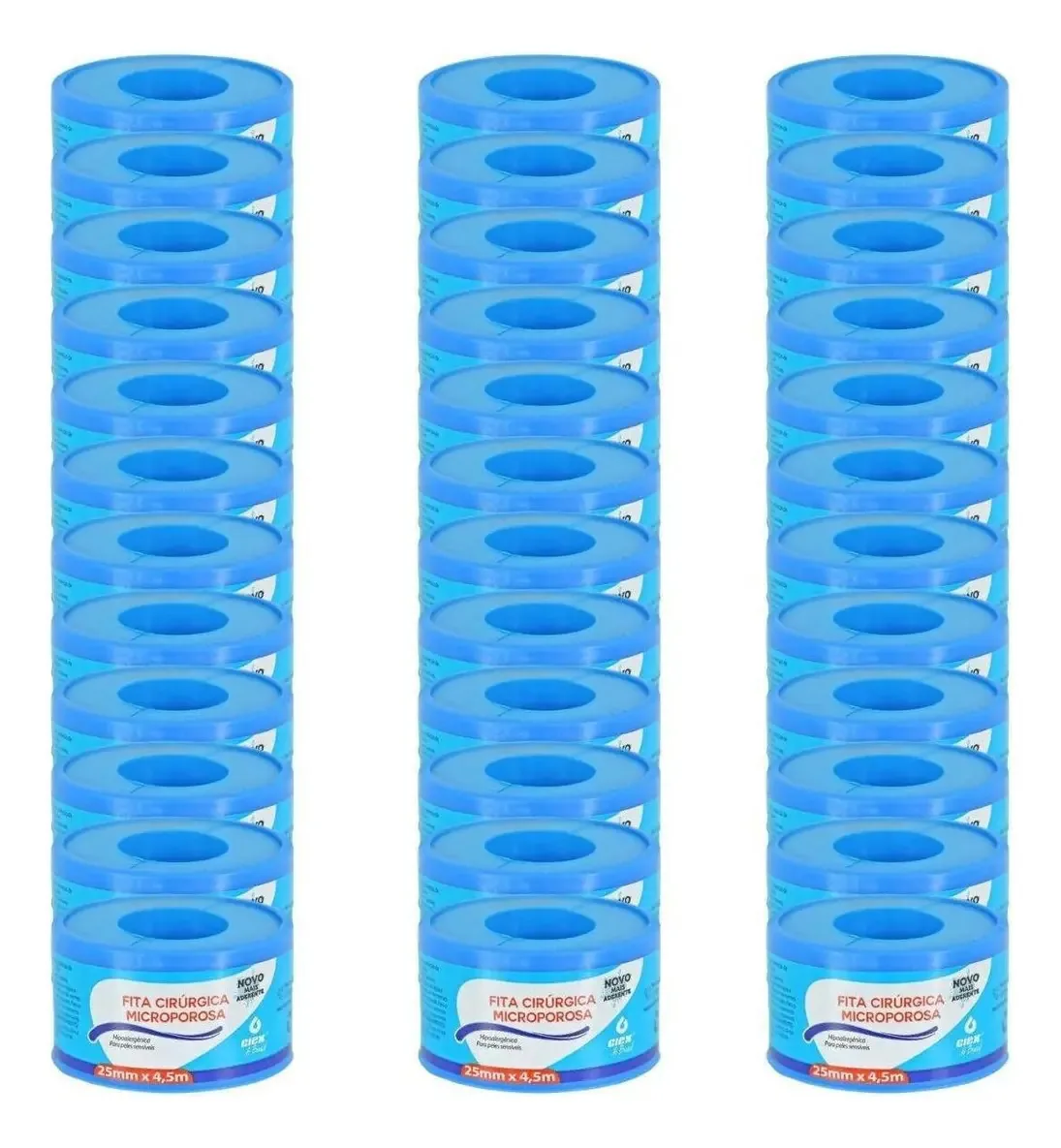 Fita Microporosa 25x4.5 Kit Com 36 Unidades