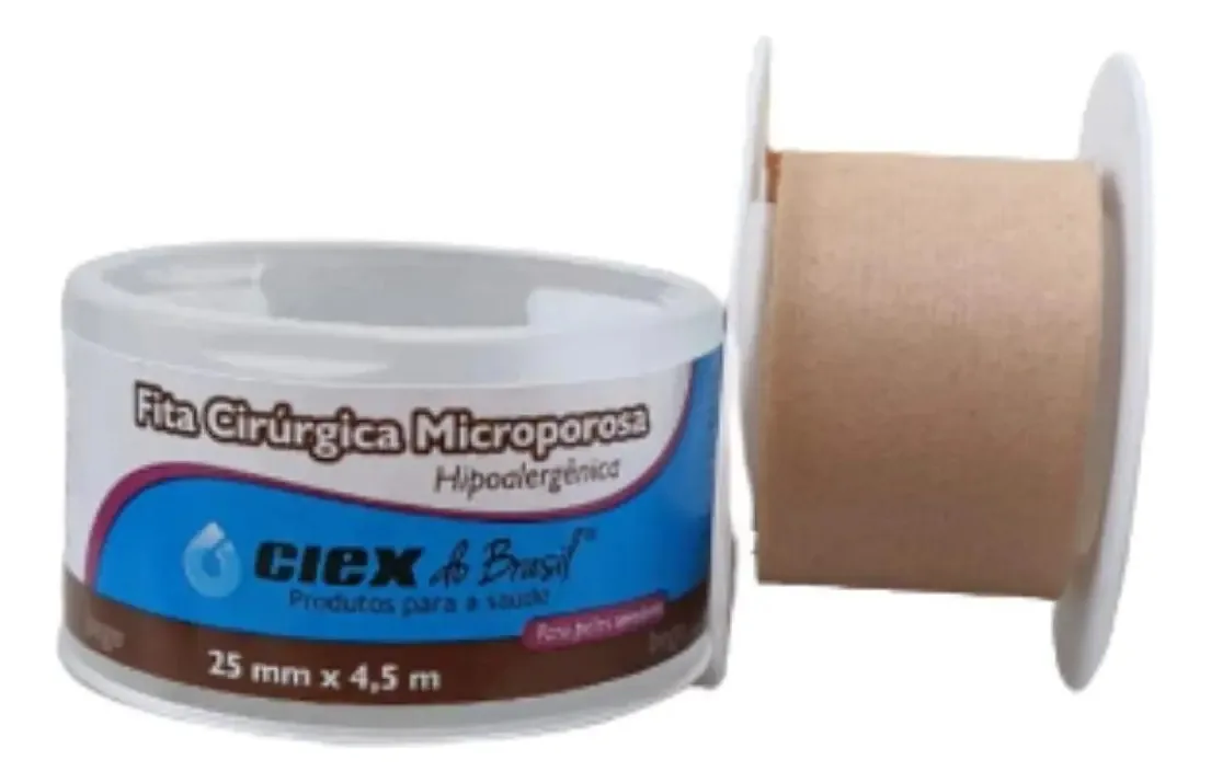 Fita Microporosa 25mmx4.5m Com 12 Unidades Cor Bege