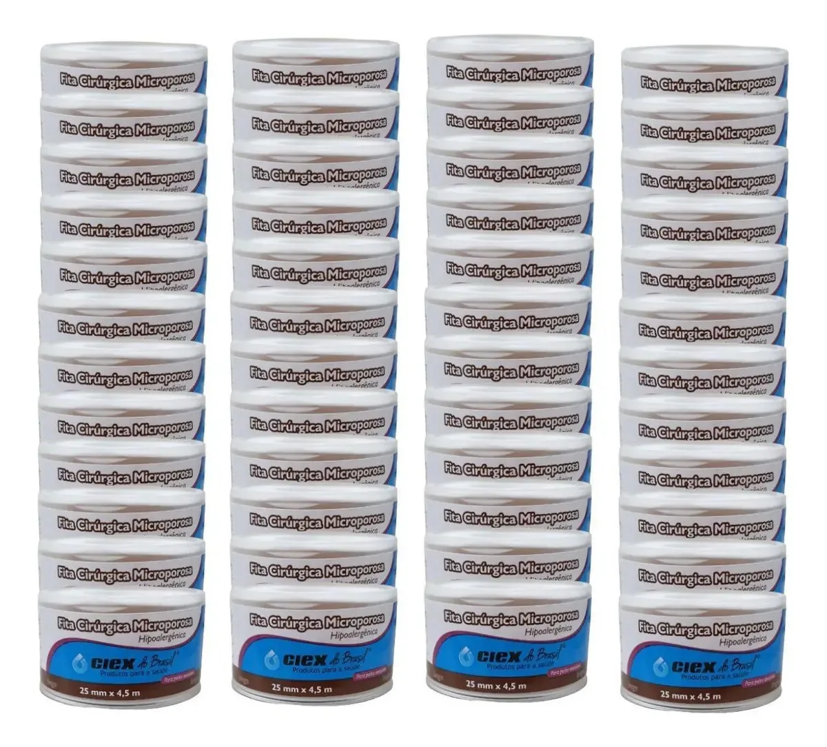 Fita Microporosa 25mmx4.5m Com 48 Unidades Cor Bege