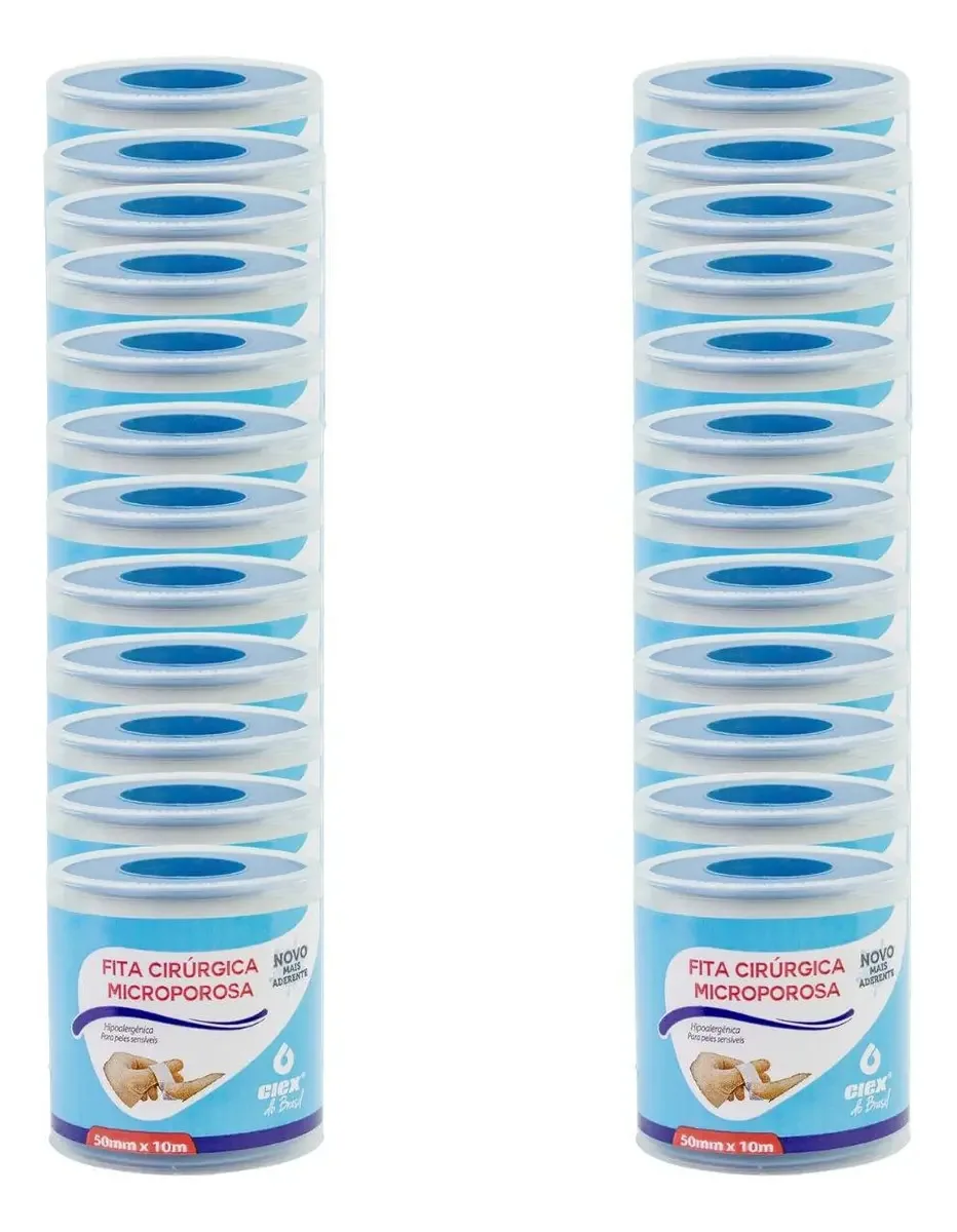 Fita Microporosa 50x10 Kit Com 24 Unidades