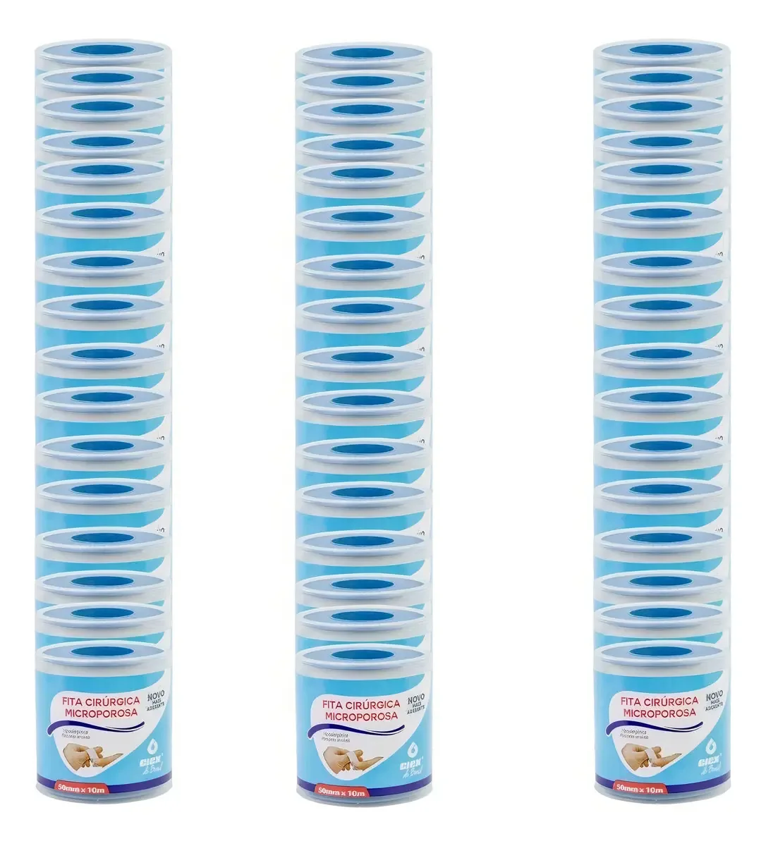 Fita Microporosa 50x10 Kit Com 48 Unidades