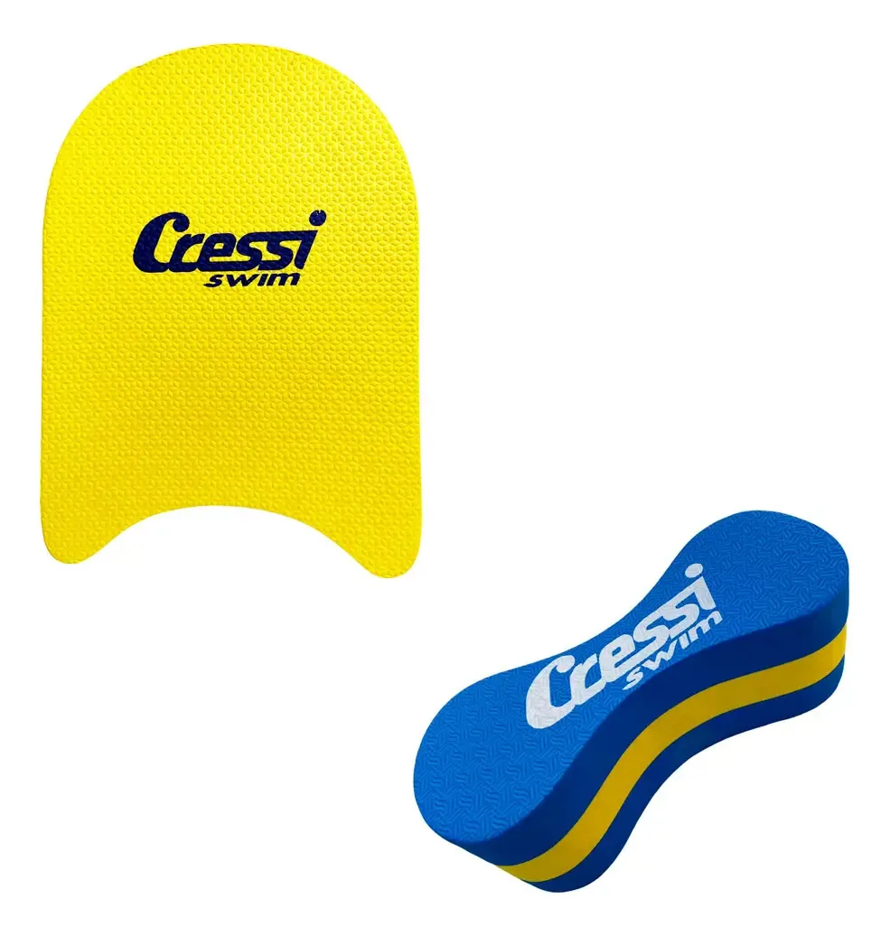 Kit Natação Cressi Prancha Old School G E Flutuadorpullbuoy Cor Amarelo