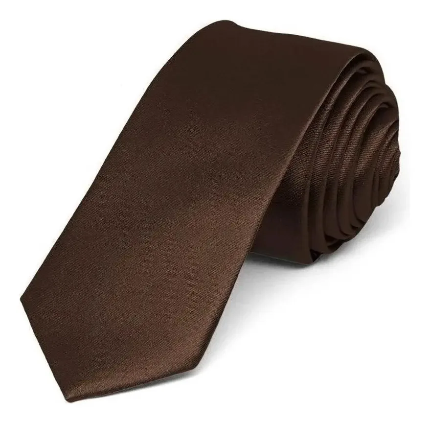 Kit 20 Gravatas Slim Fit Casamento, Padrinhos, Formatura Cor Marrom