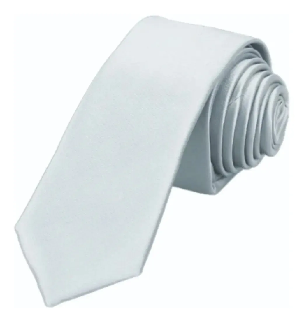 Kit 20 Gravatas Slim Fit Casamento, Padrinhos, Formatura Cor Prata