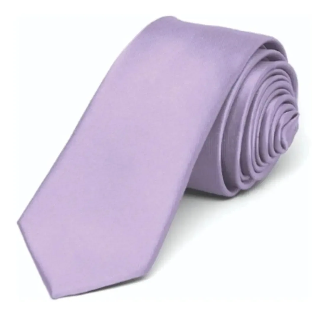 Kit 20 Gravatas Slim Fit Casamento, Padrinhos, Formatura Cor Lilás