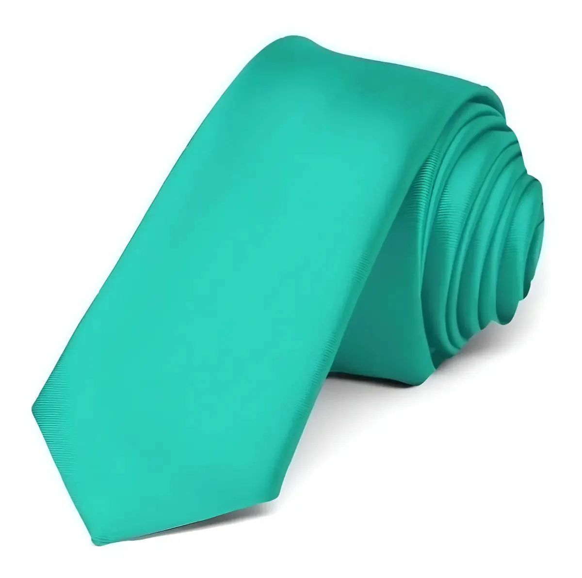 Gravata Slim Verde Tiffany 100% Poliéster Marca Gravatas do Brasil 6.5cm