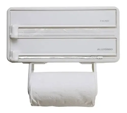 Porta Rolos Pratico Triplo Papel Alumínio Papel Filme