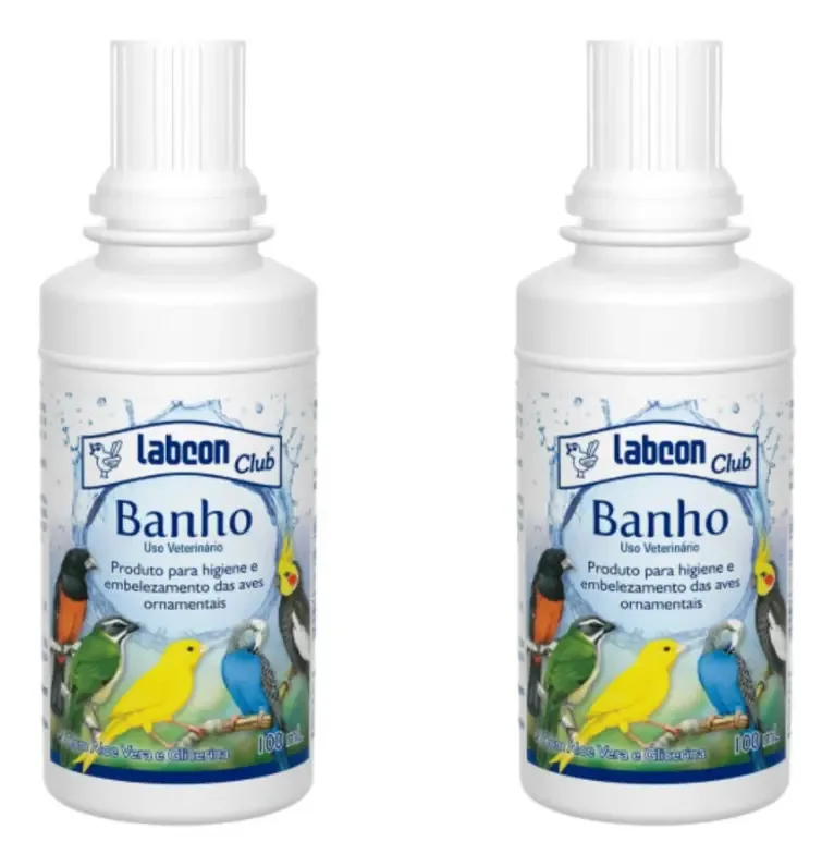 Kit Banho Para Aves Ornamentais Labcon Club 100ml 2unidades