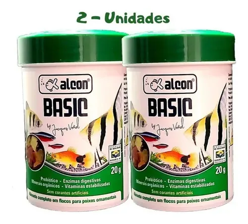 Ração Para Peixes Alcon Basic Flocos 20g 2 Uni