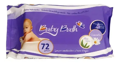 Toalhas Umedecidas Com 72 Unidades Baby Bath