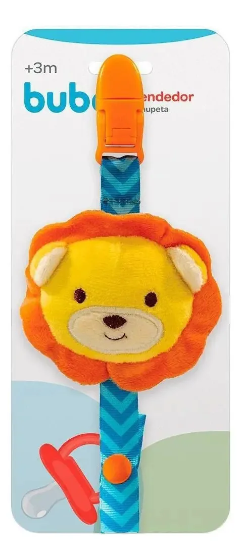Prendedor De Chupeta Animal Fun Leão