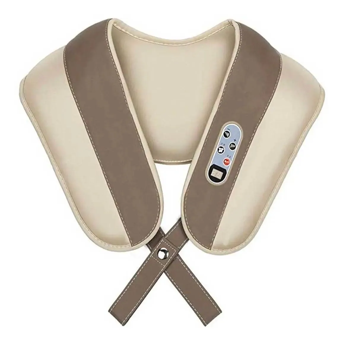 Massageador Eletrico Cervical Colete Shiatsu Pescoço Ultra Cor Bege