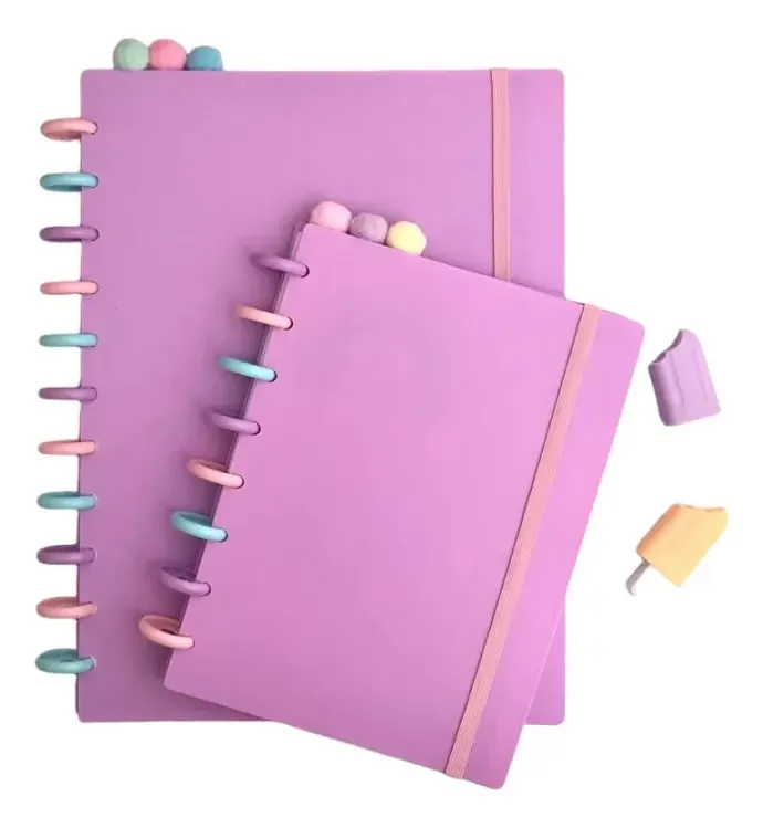 Caderno De Disco Buendía Inteligente A4 Cores Pasteis Cor Lilás