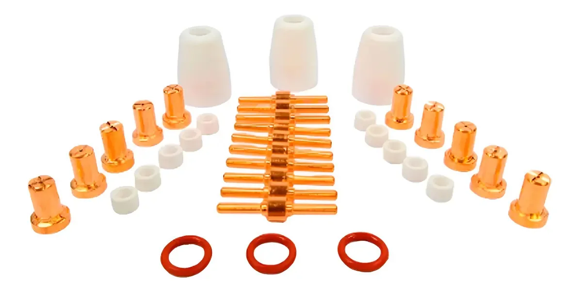 Kit Consumíveis Para Tocha Plasma Longo Com 36 Peças - V8