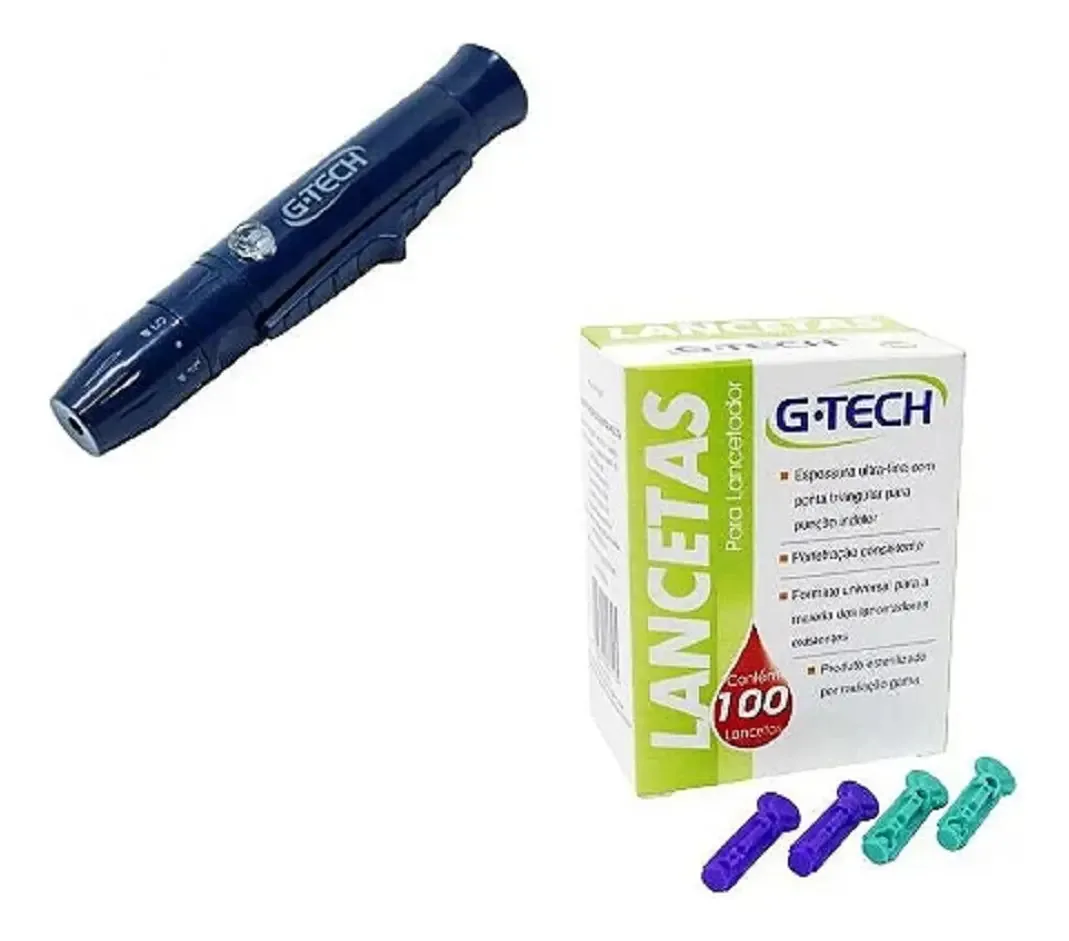 Lancetadora + Lancetinhas Teste Aparelho Glicemia Não Dói Cor