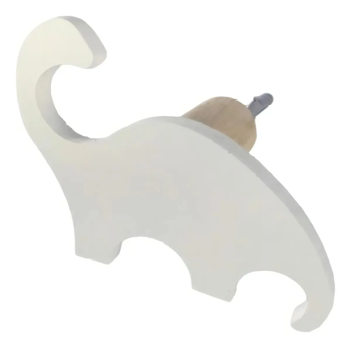 Pendurador De Parede Dinossauro Em Mdf Branco