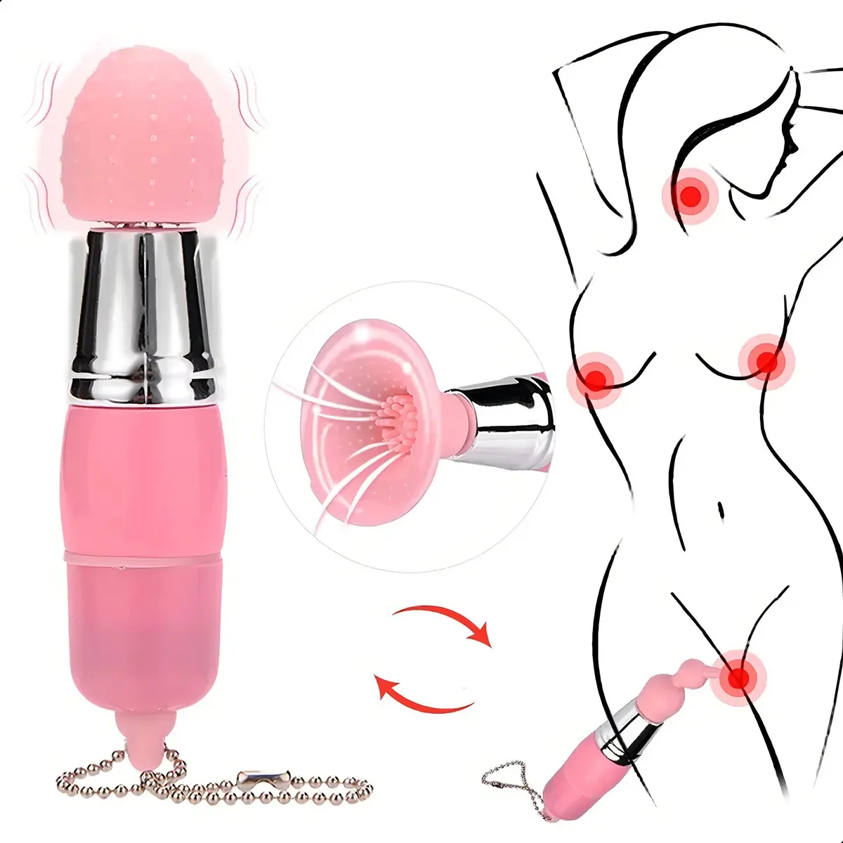Vibrador Feminino Discreto Clitóris Anal Vaginal Seios Sexo Cor Rosa