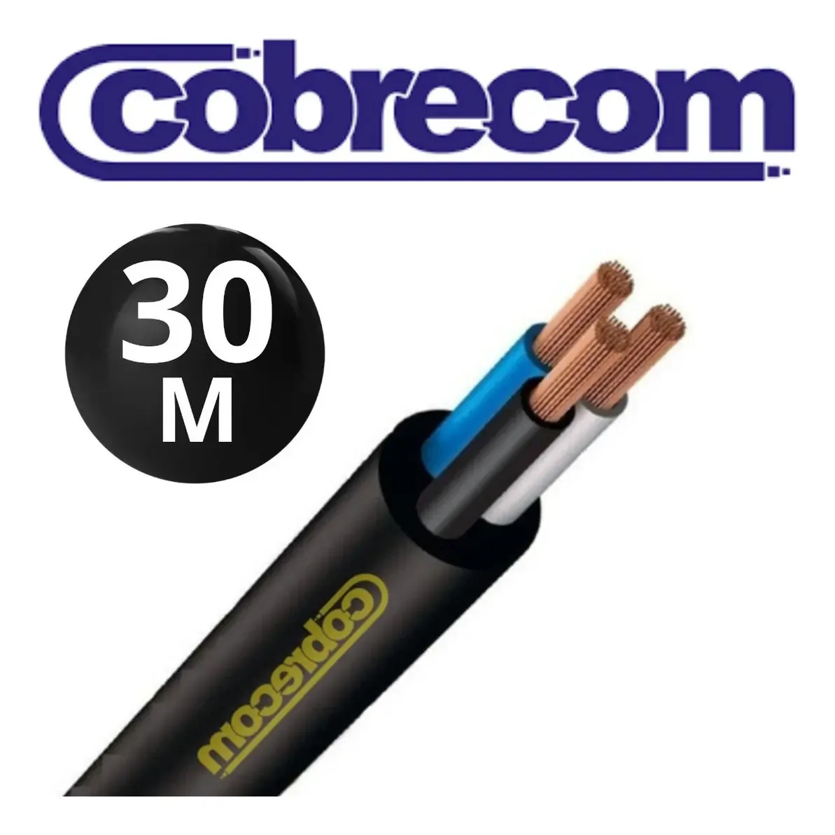 Cabo 3 Vias 2,5mm Para Fornos Elétricos, Máquina De Lavar Cor da cobertura Preto